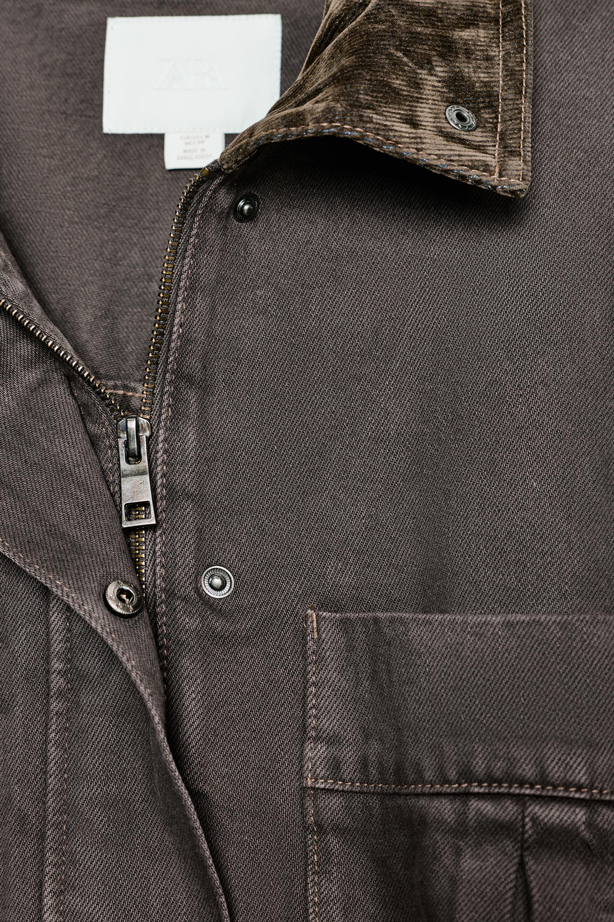 VESTE COL EN VELOURS CÔTELÉ